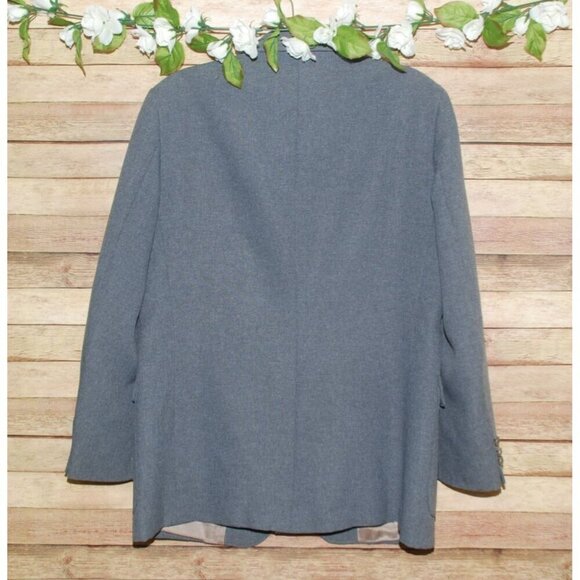 Vintage Style Edgeworth Gray Blazer Sport Coat Jacket Size 42R Double Buttons - Picture 5 of 10